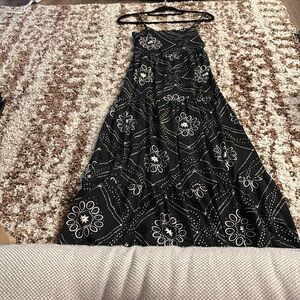 Long Black Floral Summer Dress